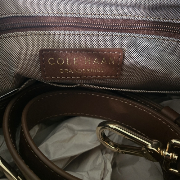 Cole Haan U06355 Aponte Slouch Hobo Dark Sequoia Handbag New With Tags - Picture 5 of 8